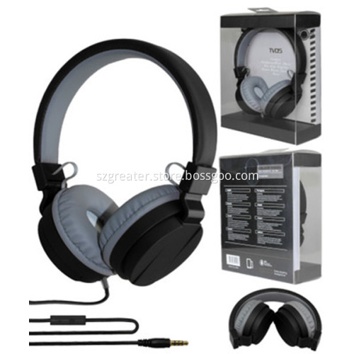High quality colorful wired headset foldable headphones